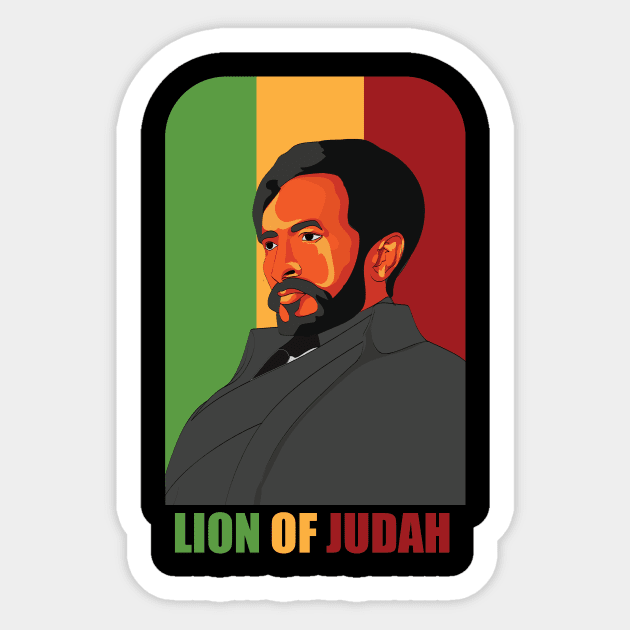 lion of judah ethiopian king rasta Sticker by Dink Treasures
